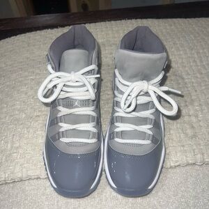 Kids Jordan 11’s, Size 5.5 (Boys), Light Grey & Blue